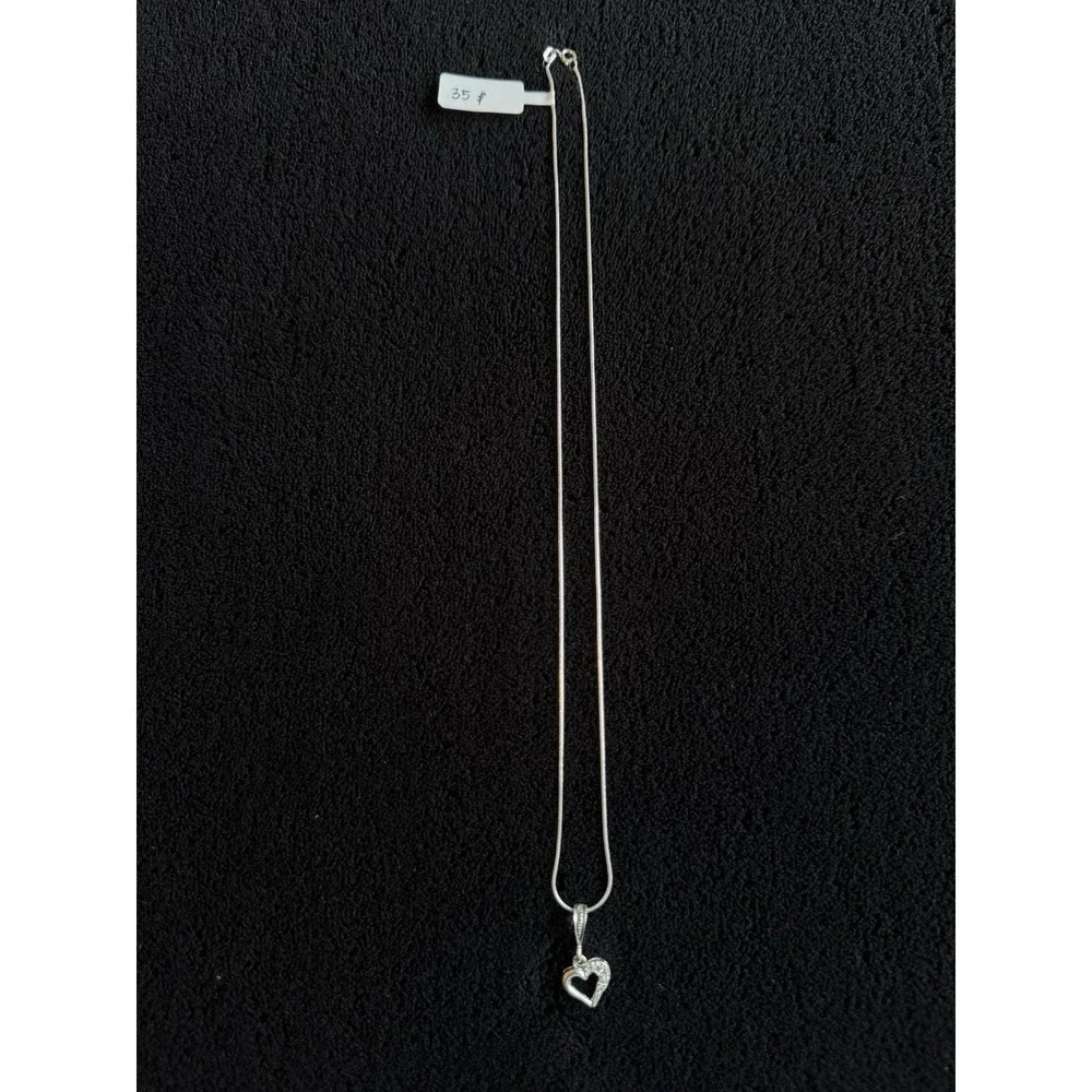 Collar finito Con Dije De Corazón Brillante De plata 925 - 20 Inch